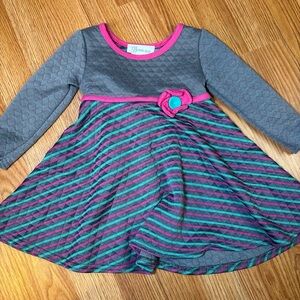 Bonnie Jean Gray and Pink Striped Dress